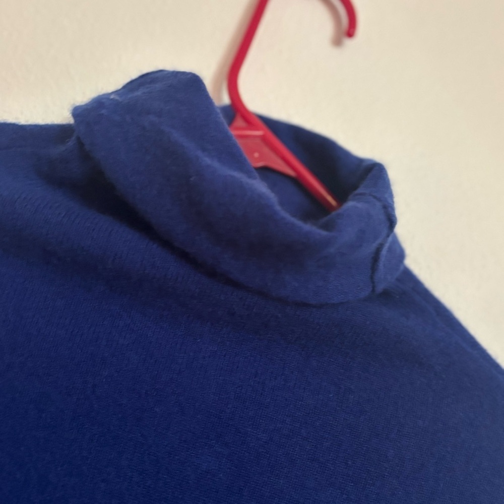 Tory Burch 100% Cashmere Oversized Dolman Turtleneck Sweater – Saphire Blue - Picture 11 of 11